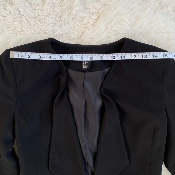 H&M Black Structured Open Front Blazer, size 8 - Picture 6 of 8